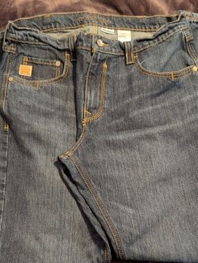 Cinch Men's Straight Fit Dark Blue Jeans with Gold Stitching